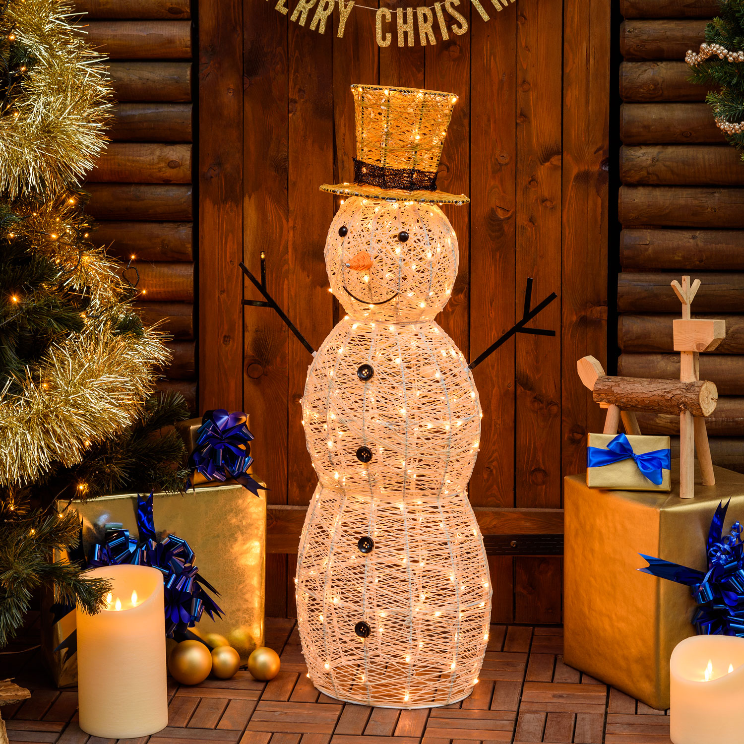 Pupazzo di neve 3D H100cm con MicroLED Pupazzo di neve 3D H100cm con MicroLED